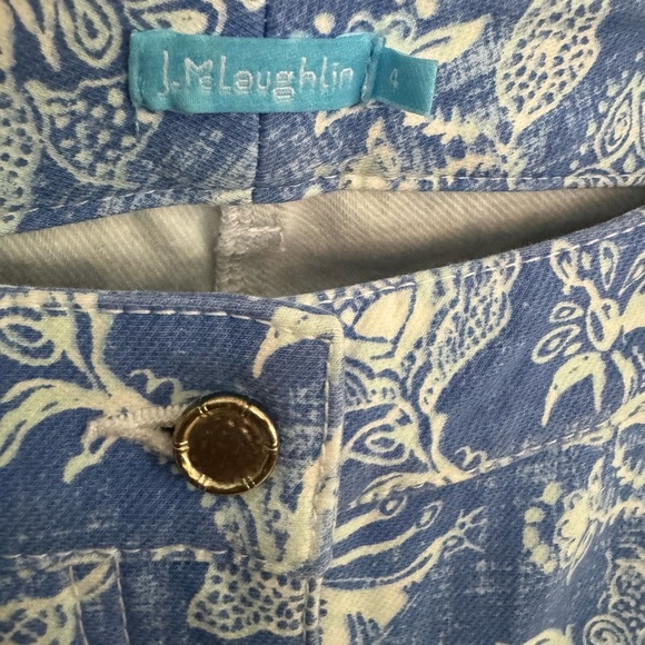 J MCLAUGHLIN NEWPORT CAPRI PANT S HAWAIIAN PRINT TROPICAL CATALINA CLOTH Sz 4 - Picture 5 of 13